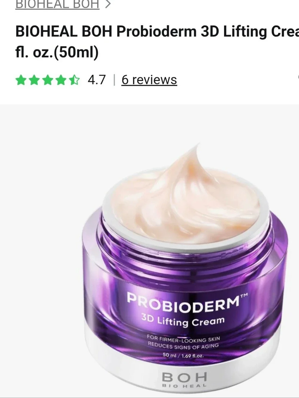 BOH PROBIODERM 3D Lifting Cream NIB